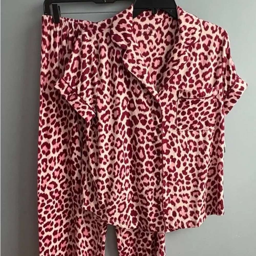Kate Spade Red and Pink Leopard Skirt Set